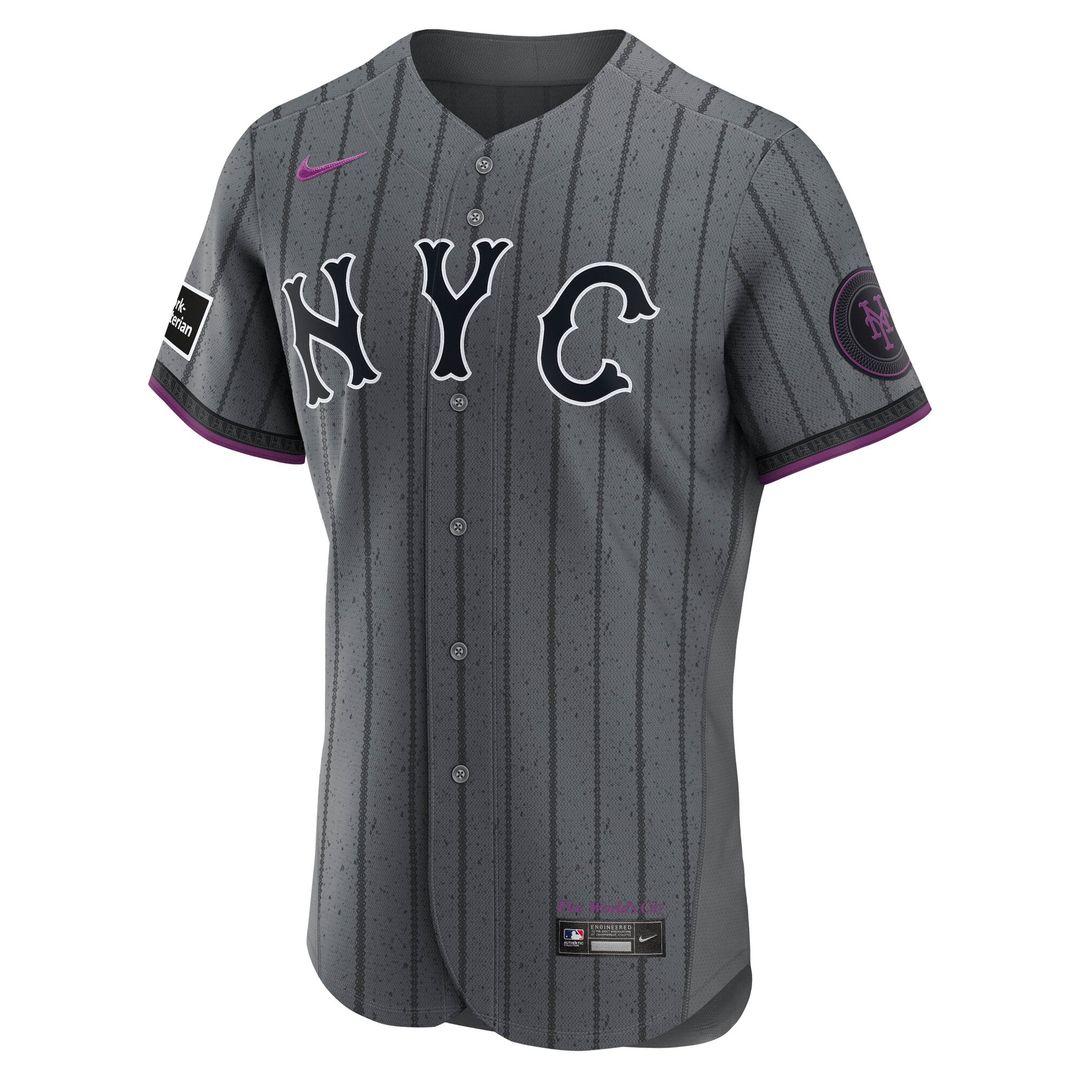 New York Mets Francisco Lindor | Nike Gray City Connect Authentic Sponsor Patch Jersey