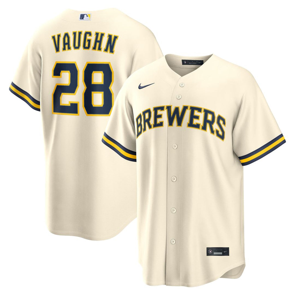 Milwaukee Brewers Andrew Vaughn | Nike Cream Home Replica Jersey