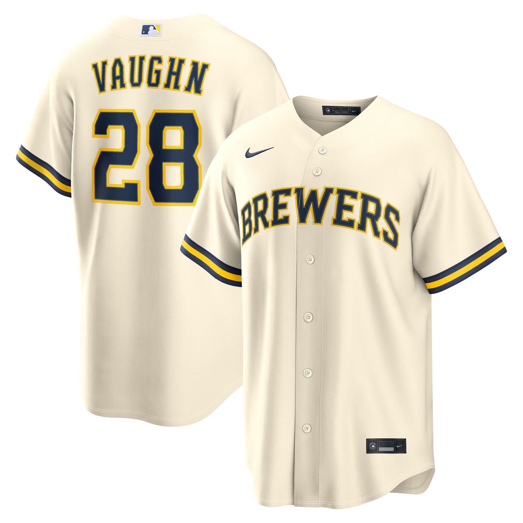 Milwaukee Brewers Andrew Vaughn | Nike Cream Home Replica Jersey