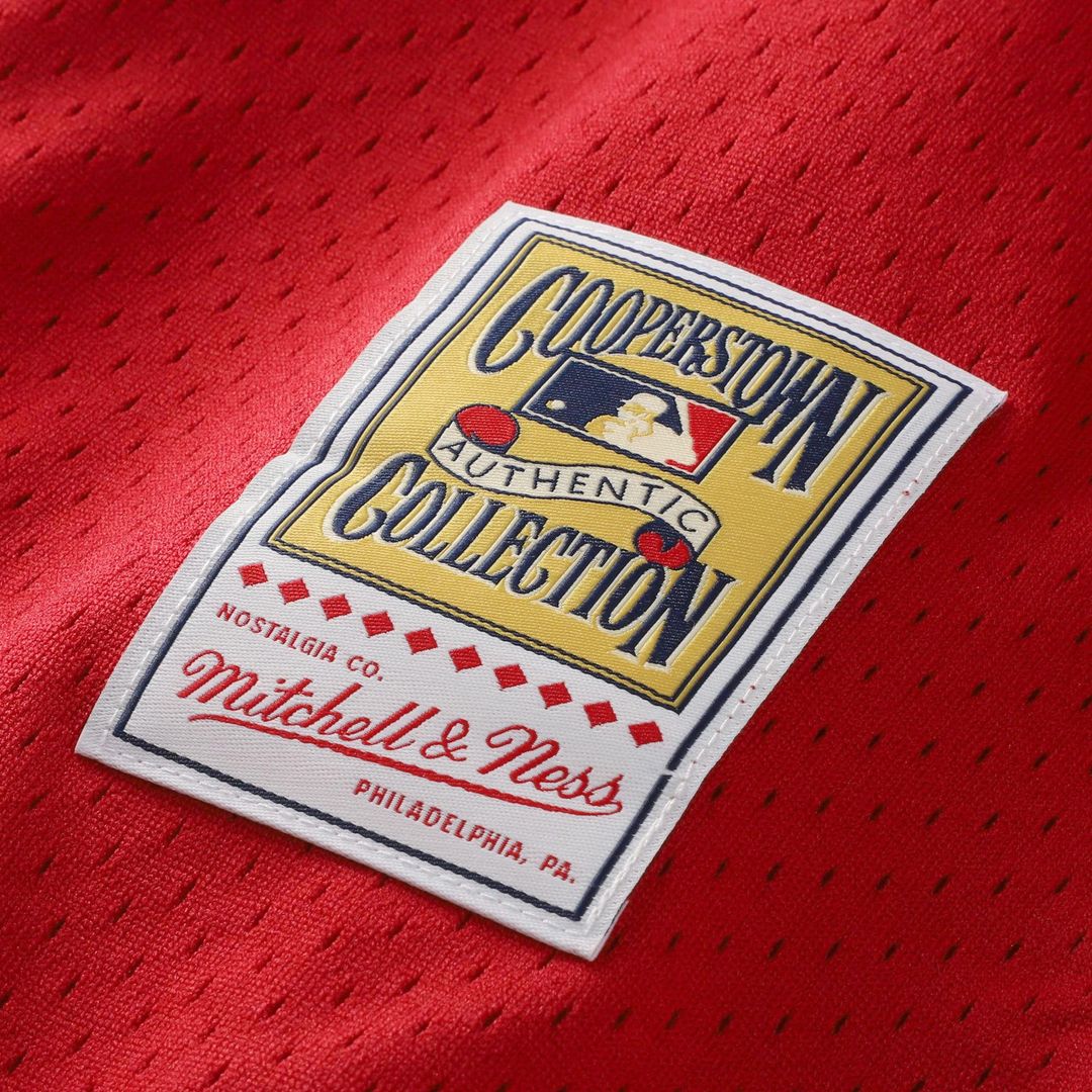 Cincinnati Reds Barry Larkin | Mitchell & Ness Red Throwback Cooperstown Mesh Batting Practice Jersey