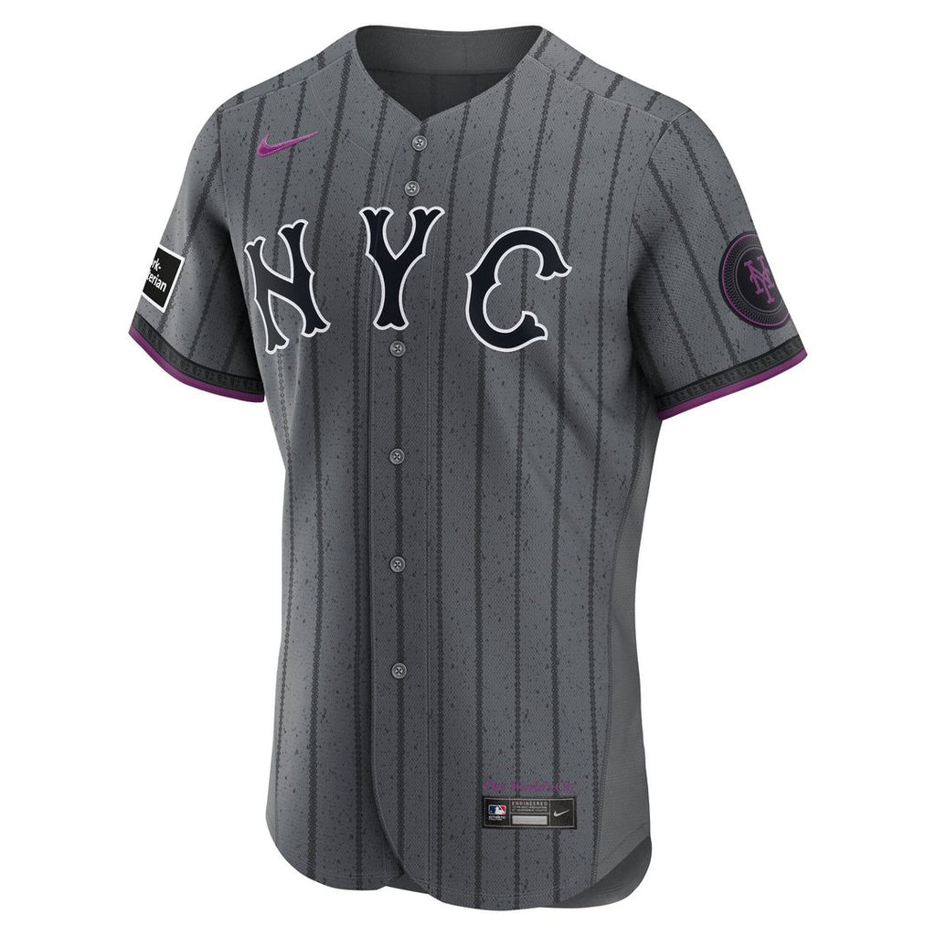 New York Mets | Nike Gray City Connect Authentic Sponsor Patch Jersey