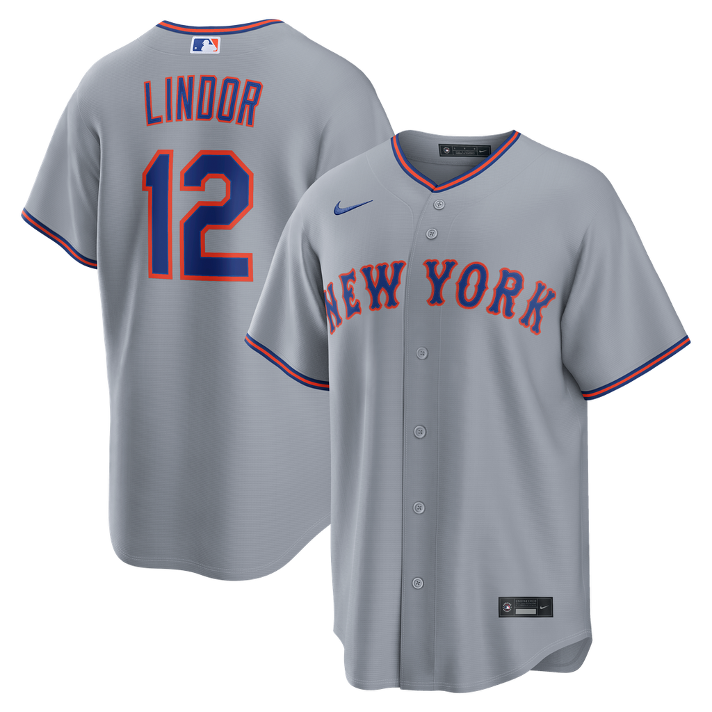 New York Mets Francisco Lindor | Nike Gray Road Replica Jersey