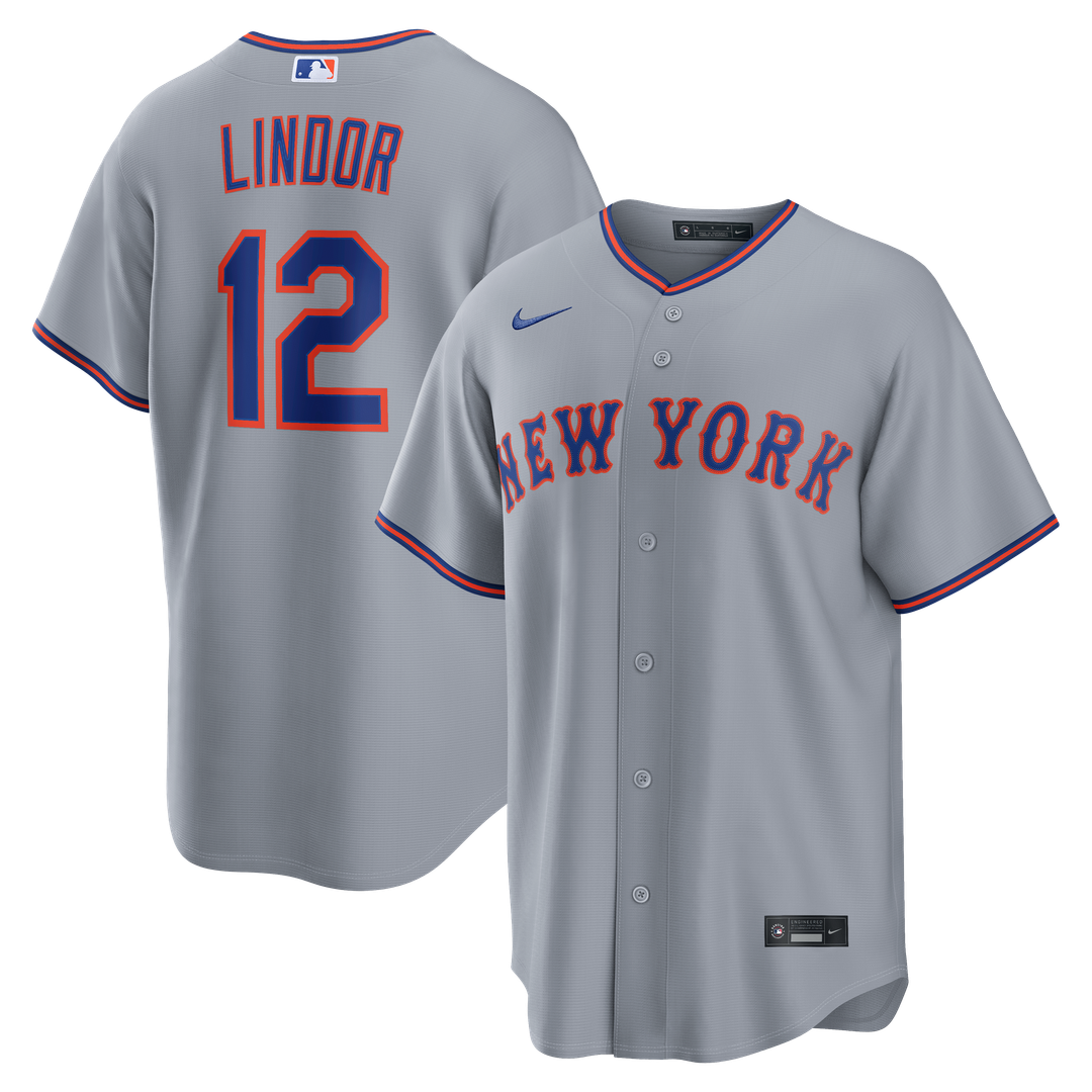 New York Mets Francisco Lindor | Nike Gray Road Replica Jersey