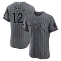 New York Mets Francisco Lindor | Nike Gray City Connect Authentic Sponsor Patch Jersey