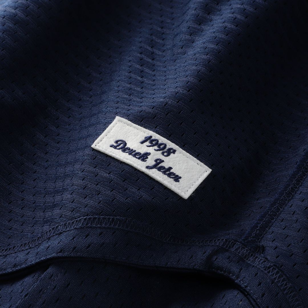 New York Yankees Derek Jeter | Mitchell & Ness Navy Cooperstown Collection Mesh Batting Practice Button-Up Jersey