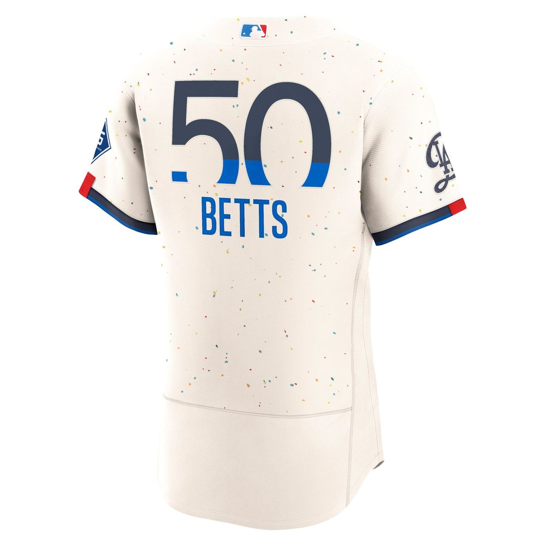 Los Angeles Dodgers Mookie Betts | Nike Cream City Connect Authentic Sponsor Patch Jersey