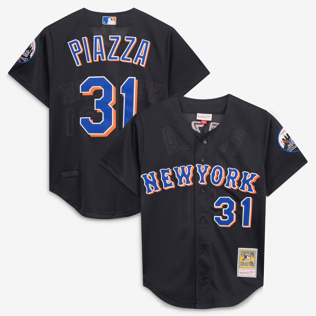New York Mets Mike Piazza | Mitchell & Ness Black Cooperstown Collection 2000 Batting Practice Jersey