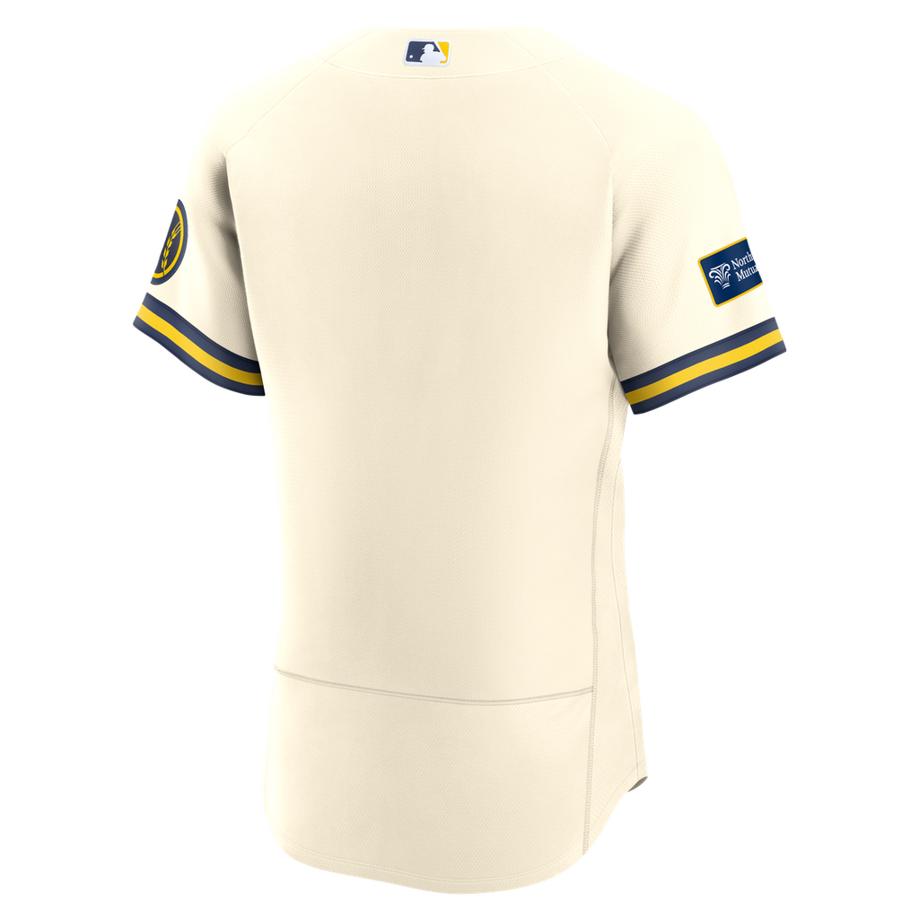 Milwaukee Brewers | Nike Cream Home Sponsor Patch Authentic Jersey
