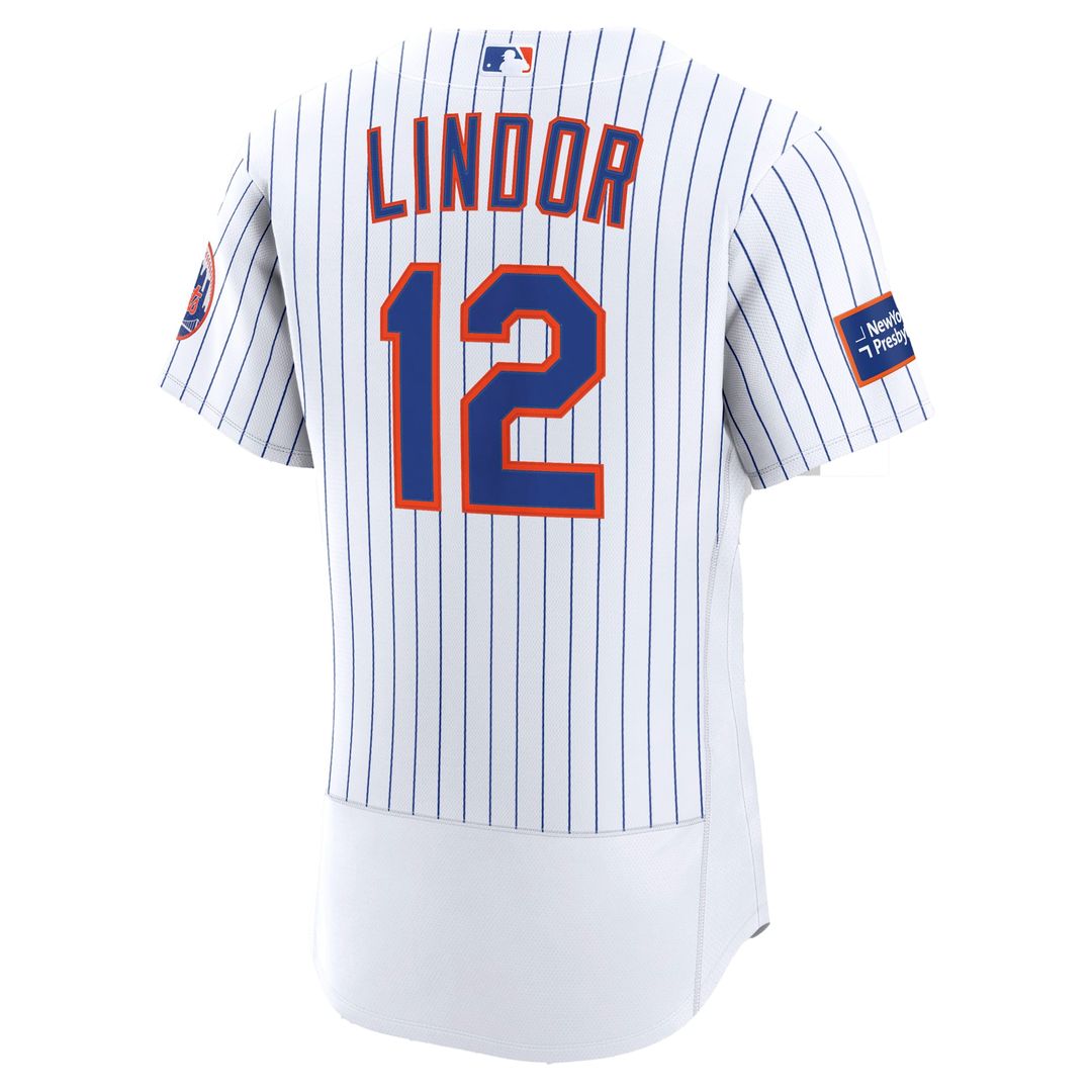 New York Mets Francisco Lindor | Nike Black Alternate Authentic Sponsor Patch Jersey