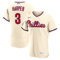 Philadelphia Phillies Bryce Harper | Nike Cream Alternate Authentic Sponsor Patch Jersey
