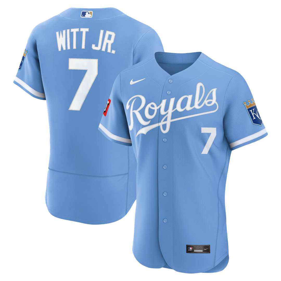 Kansas City Royals Bobby Witt Jr. | Nike White Home Authentic Sponsor Patch Jersey