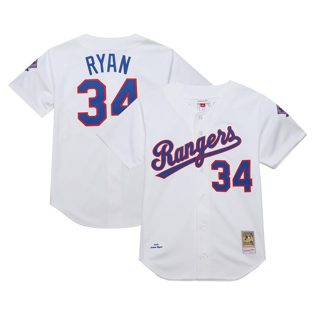 Texas Rangers Nolan Ryan | Mitchell & Ness White 1993 Cooperstown Collection Authentic Jersey