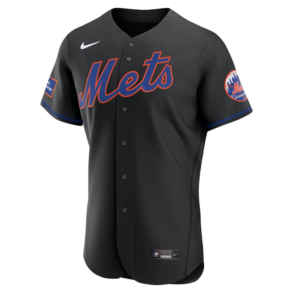 New York Mets | Nike Black Alternate Sponsor Patch Authentic Jersey