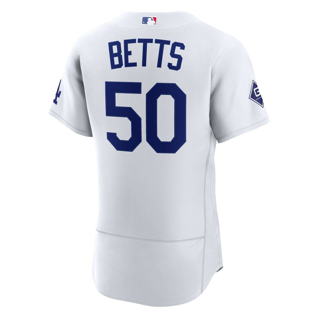 Los Angeles Dodgers Mookie Betts | Nike White Home Authentic Sponsor Patch Jersey