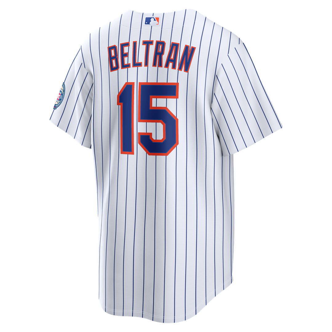 New York Mets Carlos Beltran | Nike White Home Replica 2026 Hall of Fame Patch Jersey