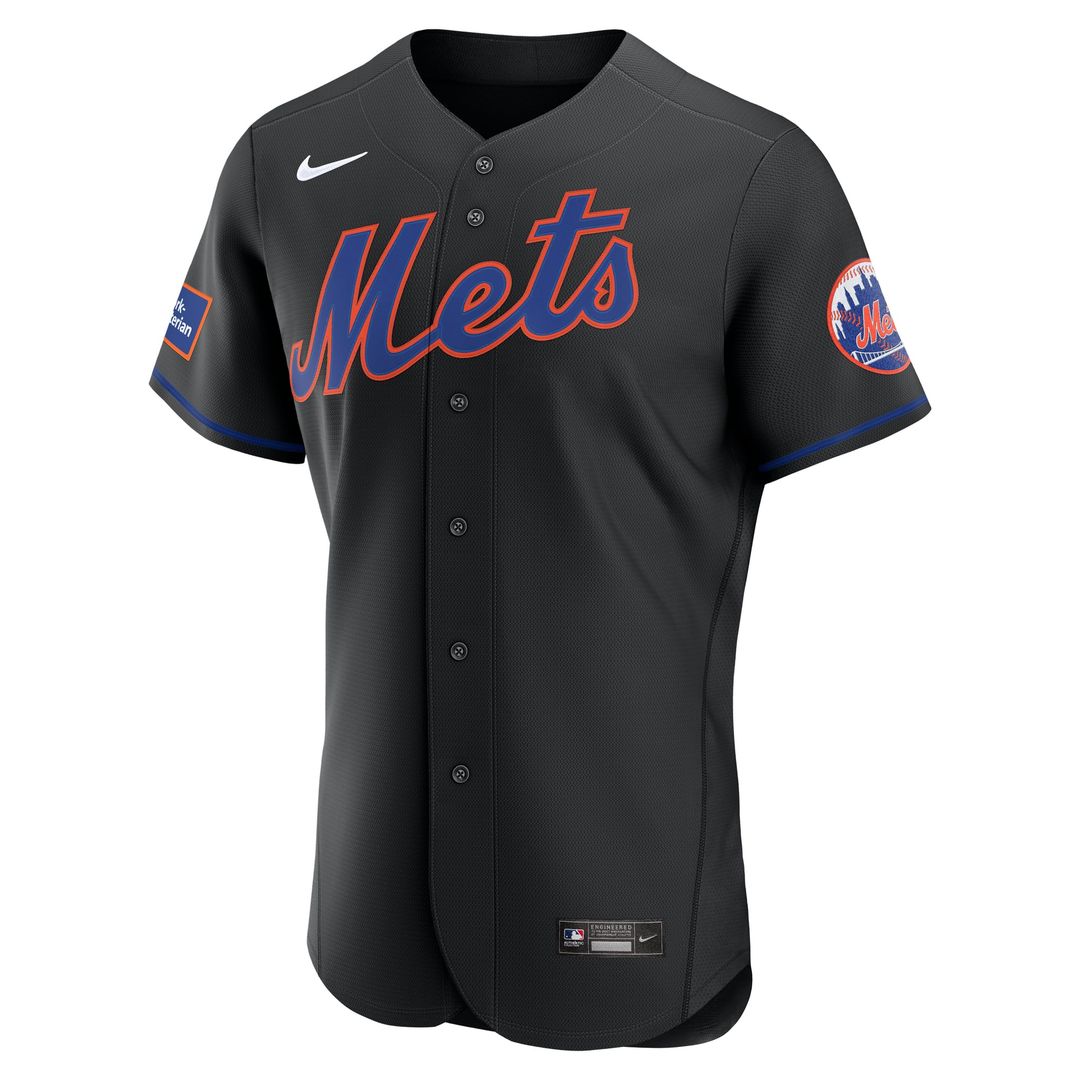 New York Mets | Nike Black Alternate Sponsor Patch Authentic Jersey
