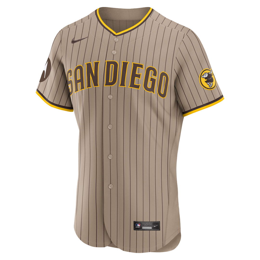 San Diego Padres Fernando Tatis Jr. | Nike Sand Alternate Authentic Sponsor Patch Jersey
