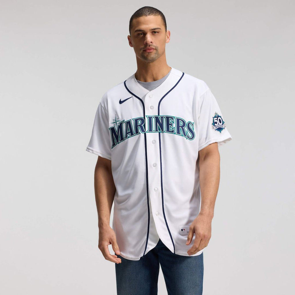 Seattle Mariners | Nike White 50th Anniversary Patch Home Authentic Jersey