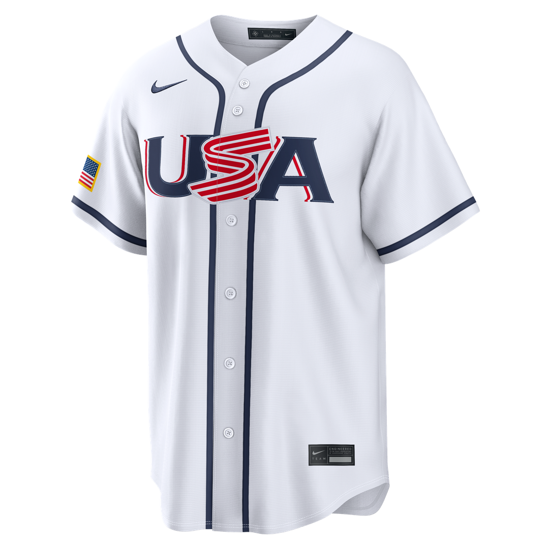 USA Baseball Cal Raleigh | Nike White 2026 World Baseball Classic Home Stadium Jersey