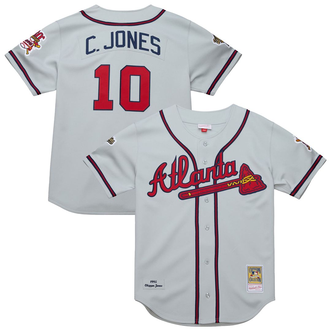 Atlanta Braves Chipper Jones | Mitchell & Ness Gray 1995 Throwback Authentic Jersey