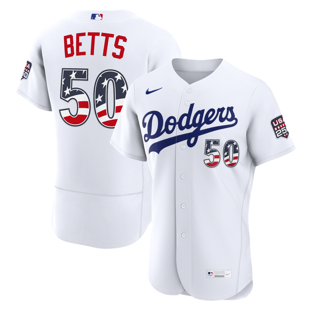 Fourth of July Los Angeles Dodgers Mookie Betts | Nike White USA 250 Authentic Jersey