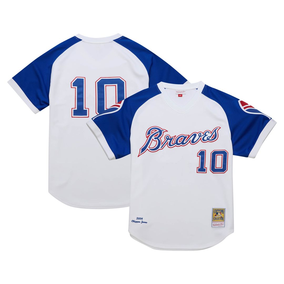 Atlanta Braves Chipper Jones | Mitchell & Ness White 2004 Cooperstown Collection Authentic Throwback Jersey