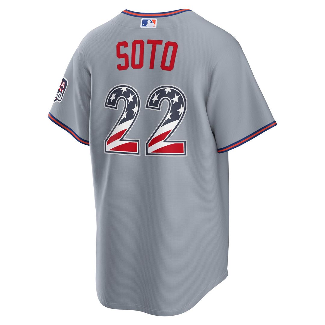 Fourth of July New York Mets Juan Soto | Nike Gray USA 250 Stadium Jersey