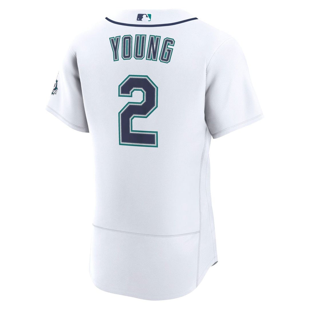 Seattle Mariners Cole Young | Nike White Home 50th Season Authentic Jersey