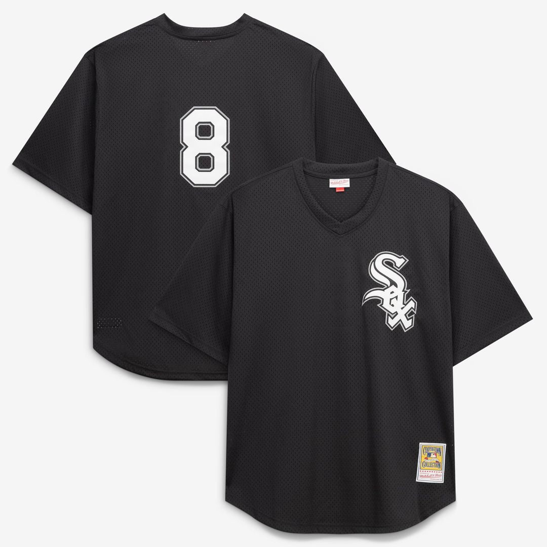 Chicago White Sox Bo Jackson | Mitchell & Ness Black Cooperstown Collection Big & Tall Mesh Batting Practice Jersey