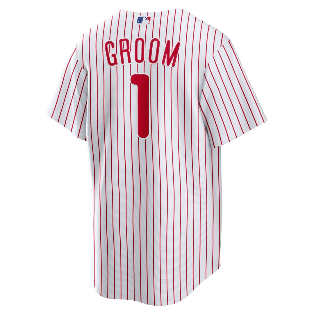 Philadelphia Phillies | Nike White #1 Groom Home Replica Jersey