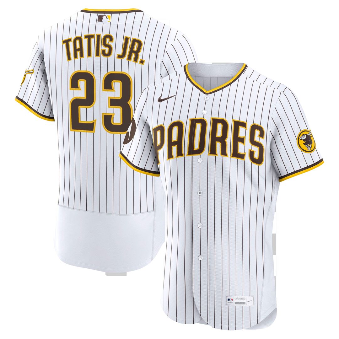 San Diego Padres Fernando Tatis Jr. | Nike Sand Alternate Authentic Sponsor Patch Jersey