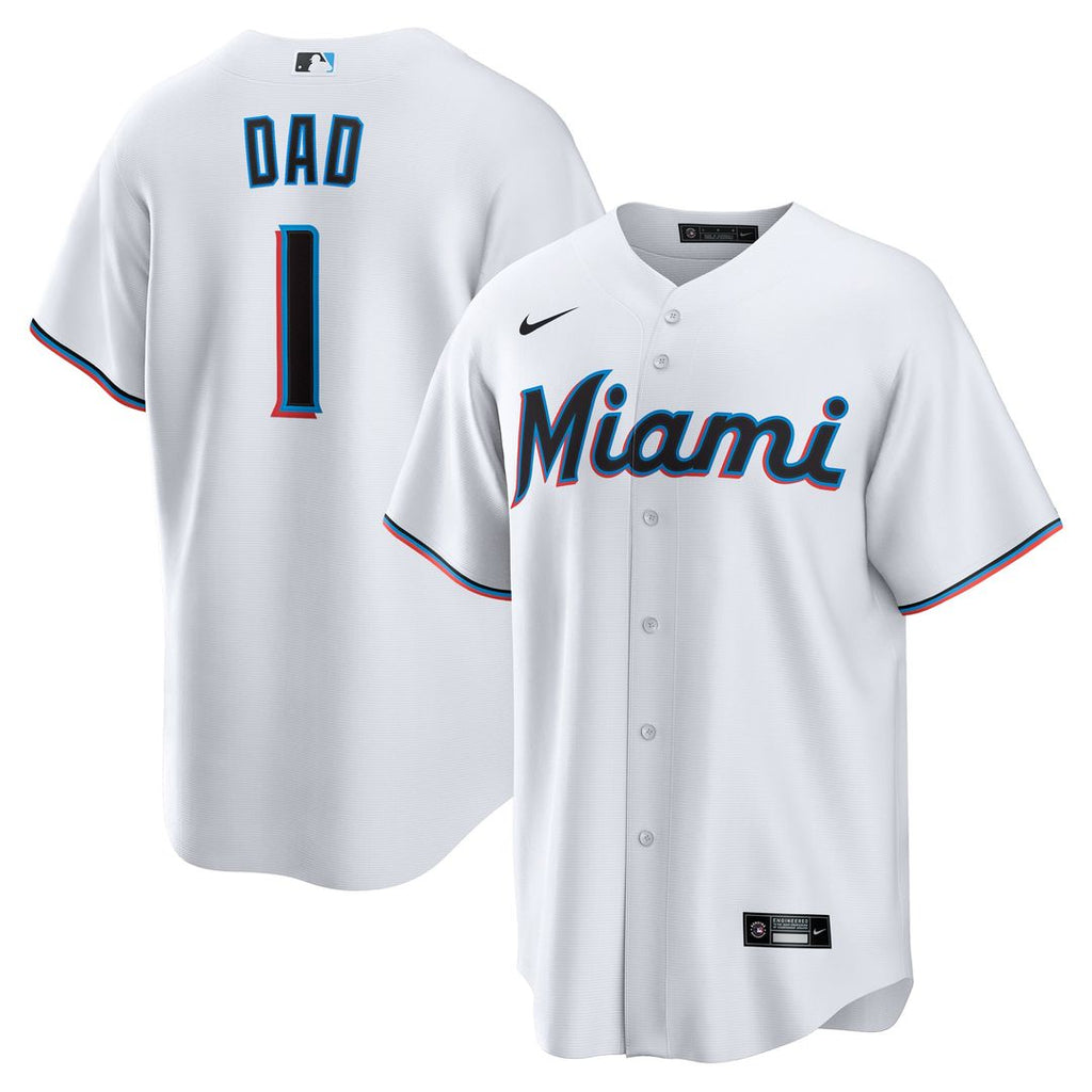 Miami Marlins | Nike White #1 Dad Home Replica Jersey