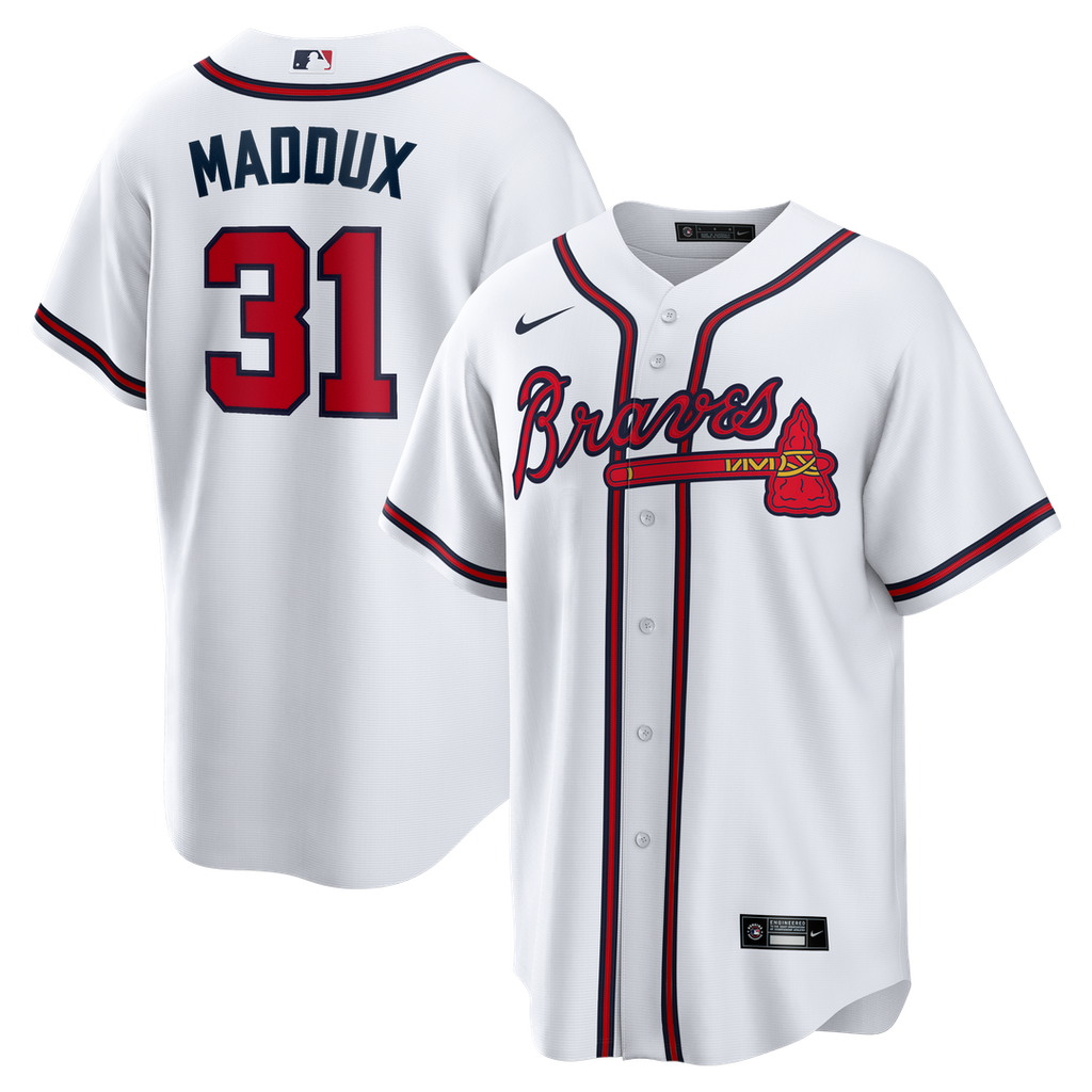 Atlanta Braves Greg Maddux | Nike White Home Retired Player Replica Jersey