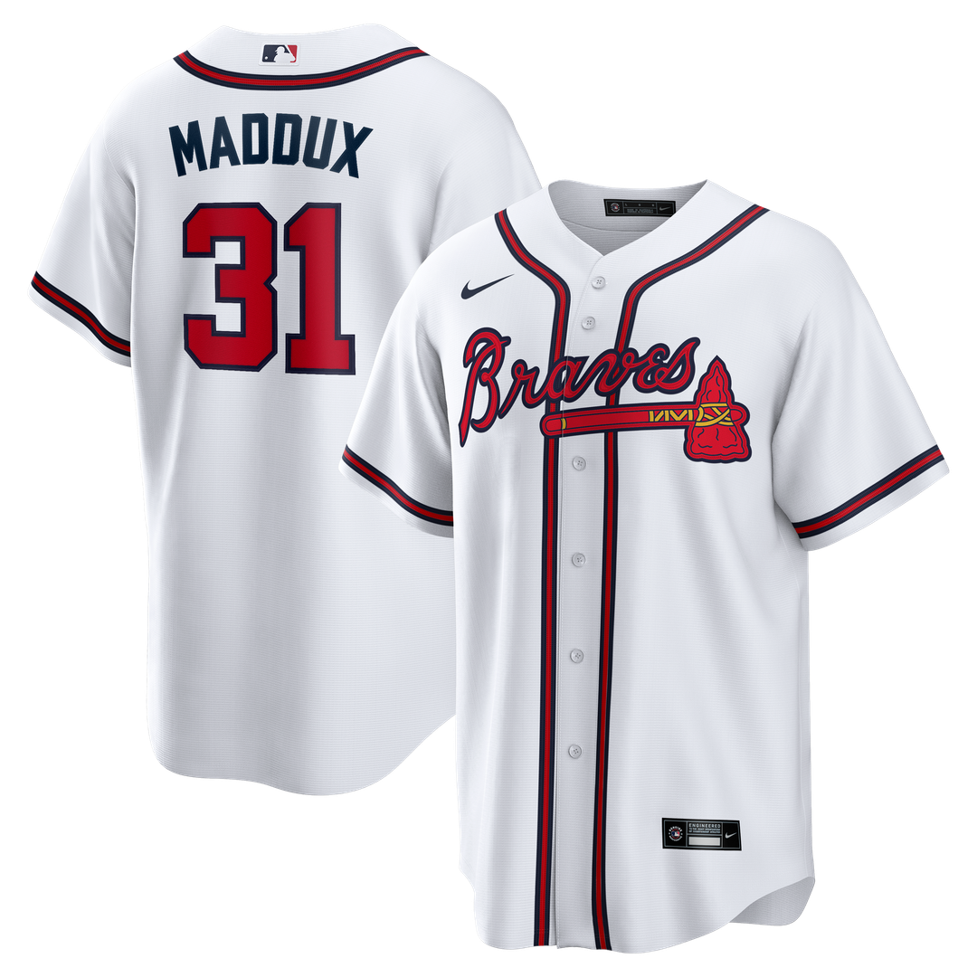 Atlanta Braves Greg Maddux | Nike White Home Retired Player Replica Jersey