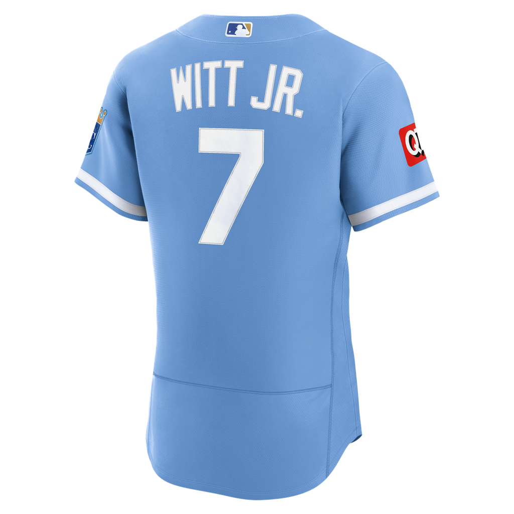 Kansas City Royals Bobby Witt Jr. | Nike Light Blue Alternate Authentic Sponsor Patch Jersey