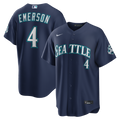 Seattle Mariners Colt Emerson | Nike Navy Road 50th Season Anniversary Patch Stadium Jersey