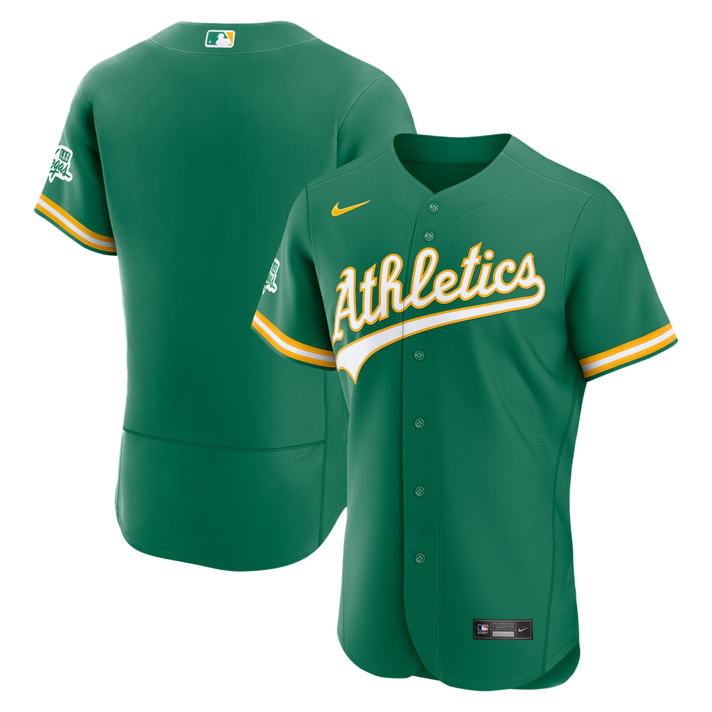 Athletics | Nike Green Alternate Sponsor Patch Authentic Jersey