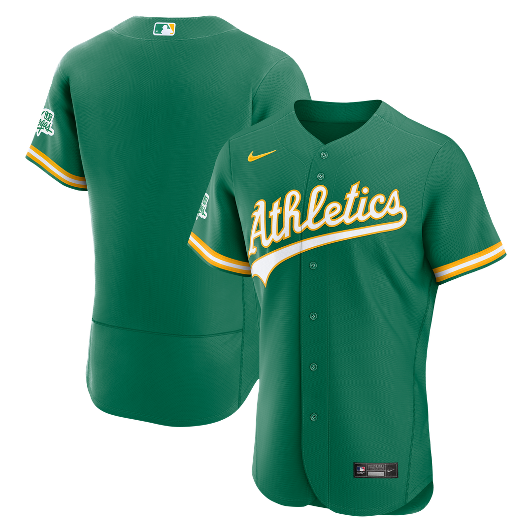 Athletics | Nike Green Alternate Sponsor Patch Authentic Jersey