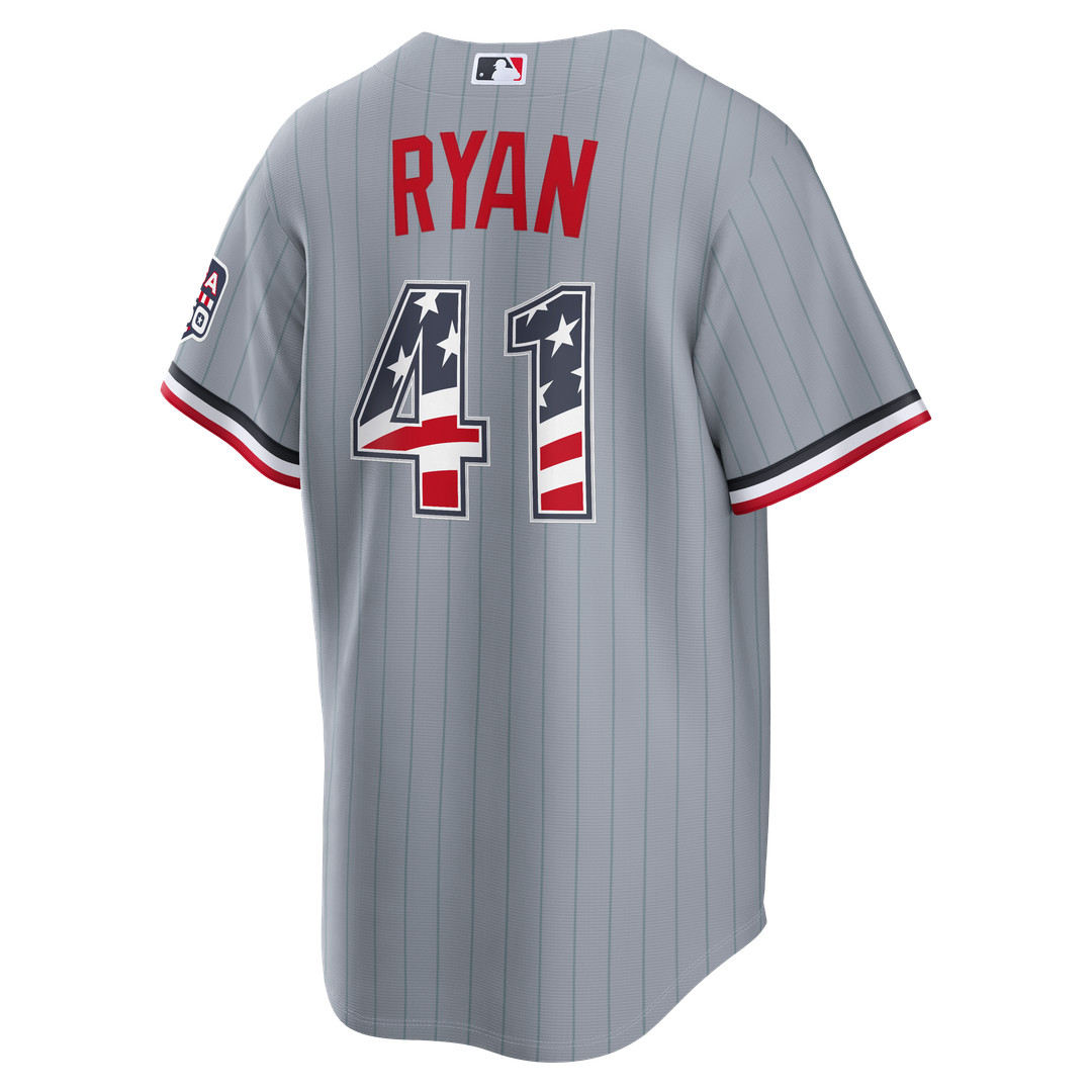 Fourth of July Minnesota Twins Joe Ryan | Nike Gray USA 250 Stadium Jersey