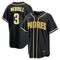 San Diego Padres Jackson Merrill | Nike Fashion Replica Black Out Jersey