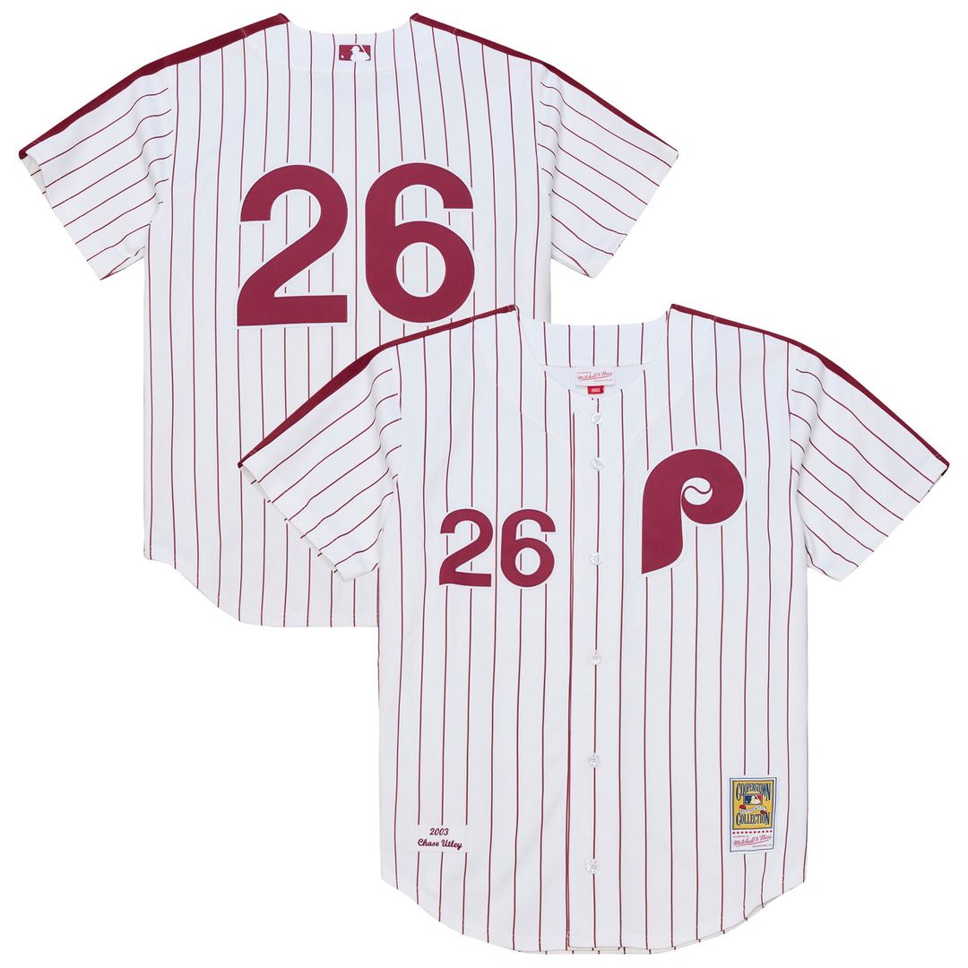 Philadelphia Phillies Chase Utley | Mitchell & Ness White 2003 Cooperstown Collection Authentic Jersey
