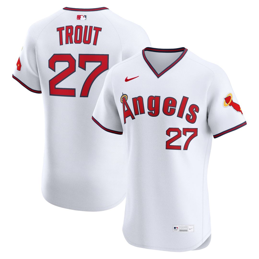 Los Angeles Angels Mike Trout | Nike White Alternate 2 Elite Jersey