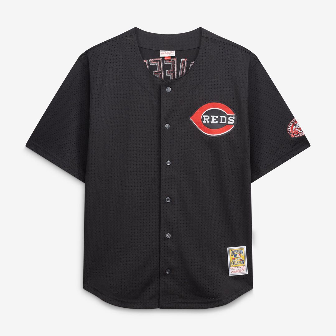 Cincinnati Reds Ken Griffey Jr. | Mitchell & Ness Black Big & Tall Cooperstown Mesh Batting Practice Jersey