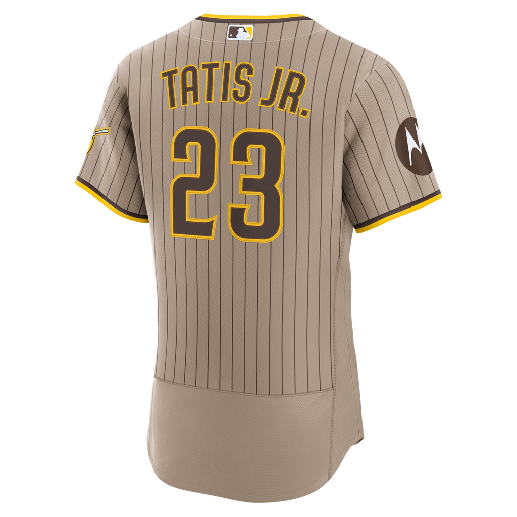 San Diego Padres Fernando Tatis Jr. | Nike Sand Alternate Authentic Sponsor Patch Jersey