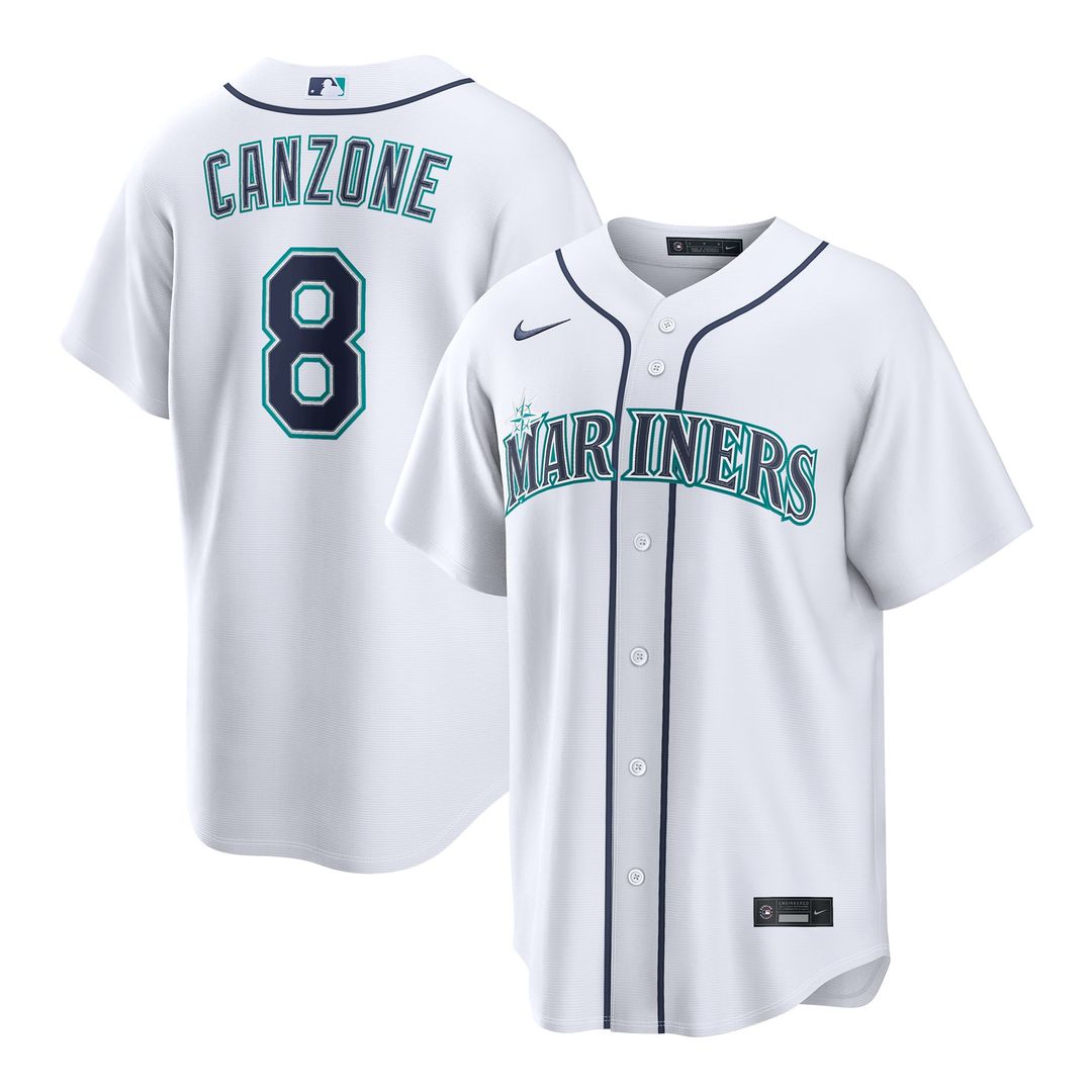 Seattle Mariners Dominic Canzone | Nike White Home Replica Jersey