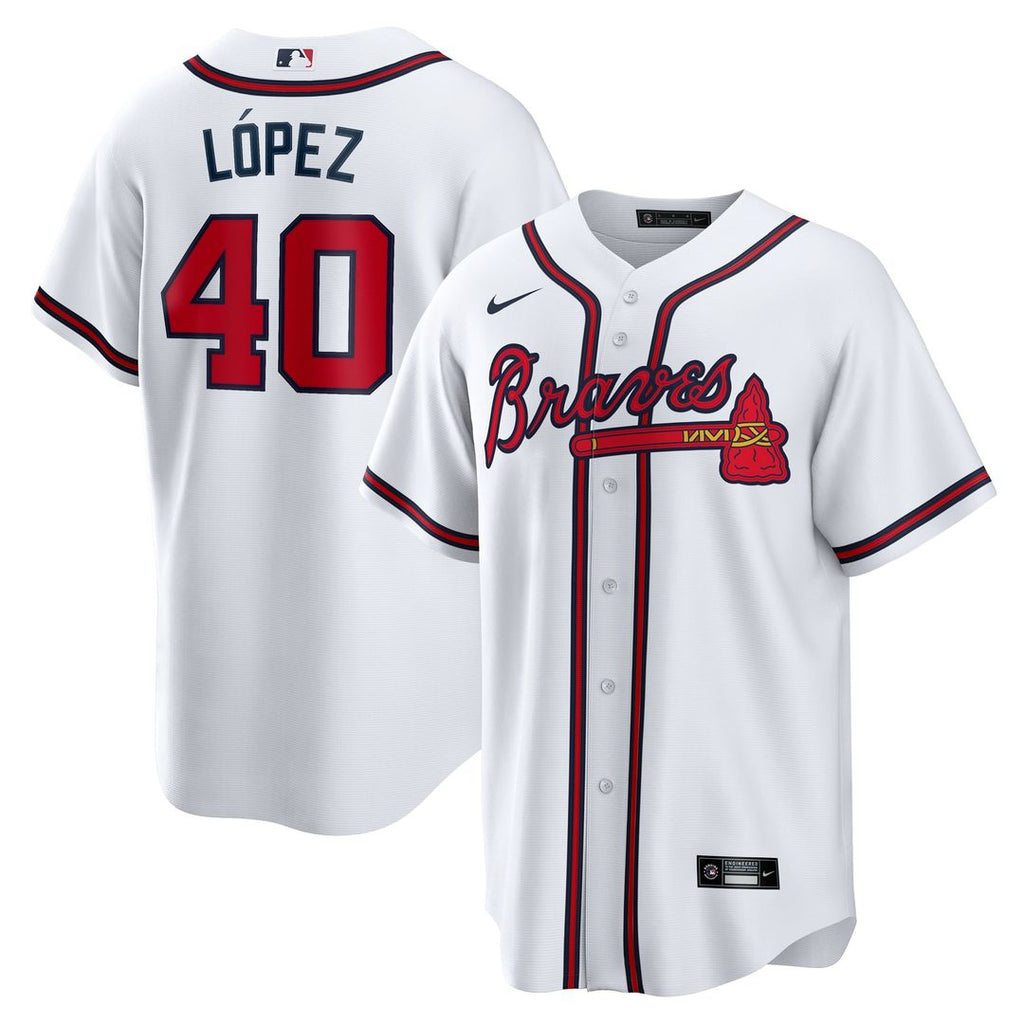 Atlanta Braves Reynaldo Lopez | Nike White Home Replica Jersey