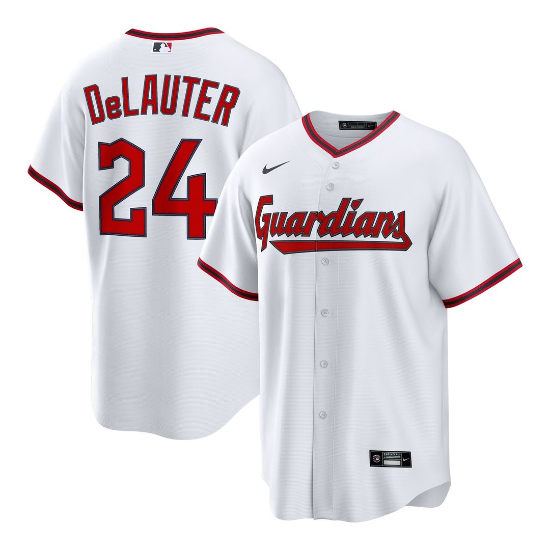 Cleveland Guardians Chase DeLauter | Nike White Home Replica Jersey