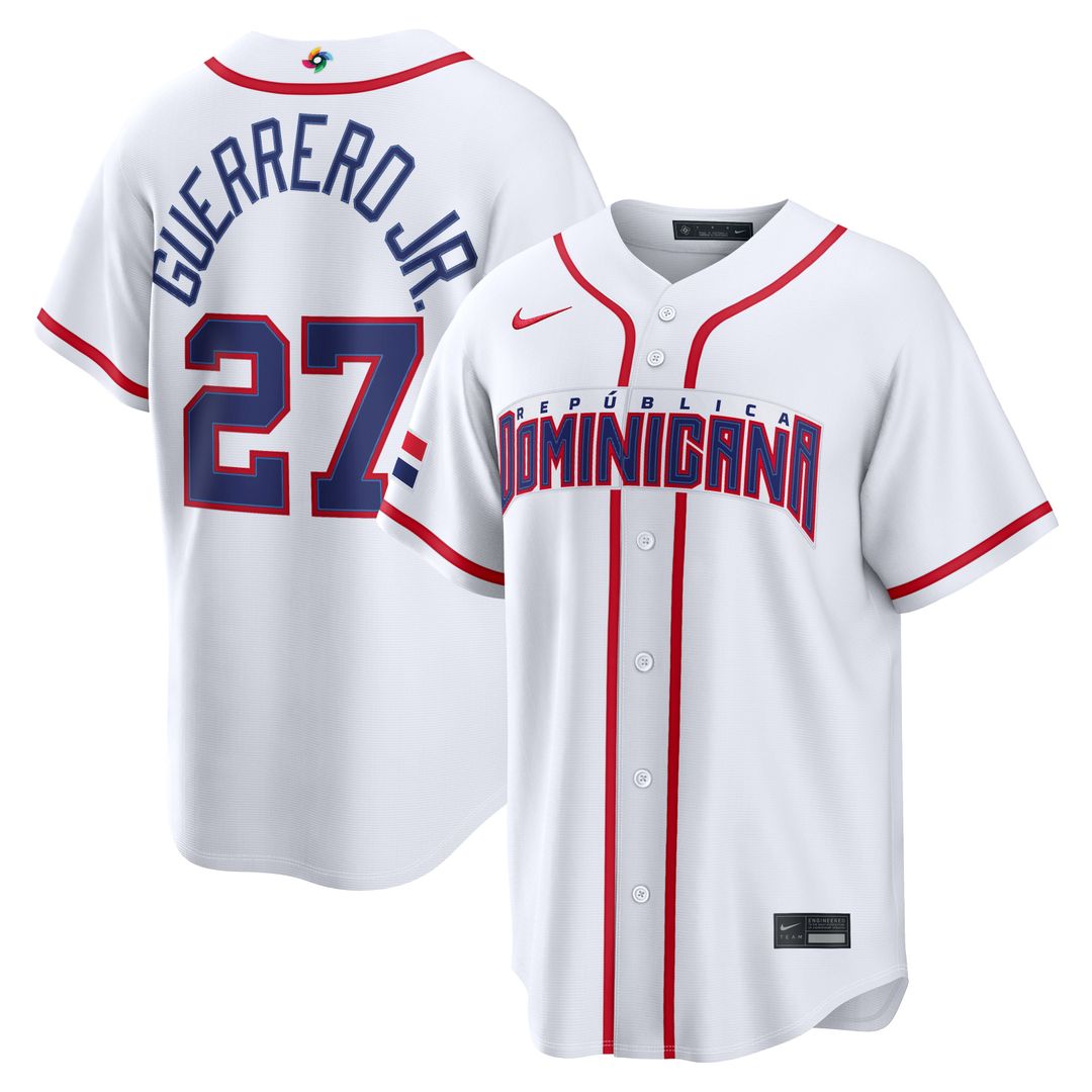 Dominican Republic Baseball Vladimir Guerrero Jr. | Nike White 2026 World Baseball Classic Home Stadium Jersey