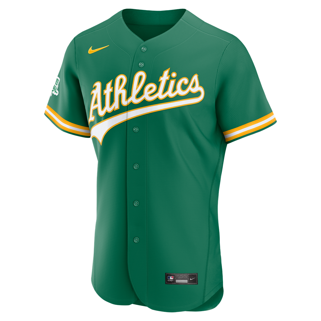 Athletics | Nike Green Alternate Sponsor Patch Authentic Jersey