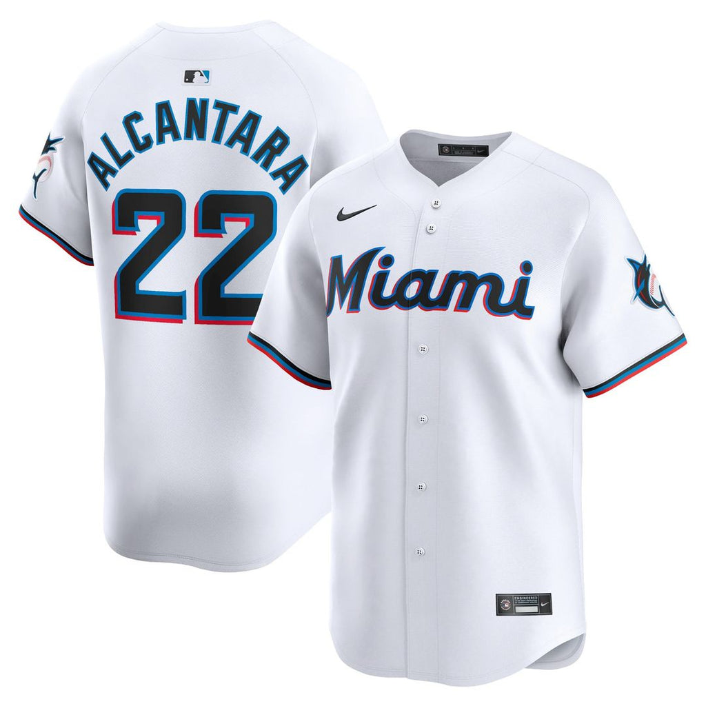 Miami Marlins Sandy Alcantara | Nike White Home Limited Player Jersey